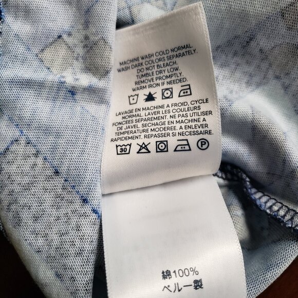 Lands End Supima Cotton Relaxed LS Quilt Pattern Crew Neck Tee Medium NWT - Picture 5 of 6